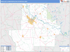 Pine Bluff Metro Area Digital Map Basic Style